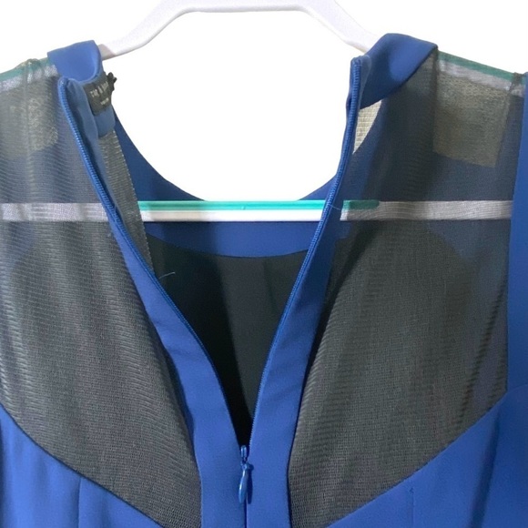 Rag & Bone Sleeveless Ruby Dress in Blue Fit Flare Mesh Back Zipper MSRP  $475 6 - Picture 6 of 14